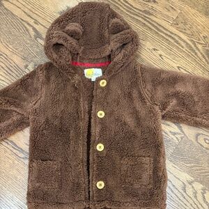 Mini Boden Unisex brown teddy coat (sz 3-4)